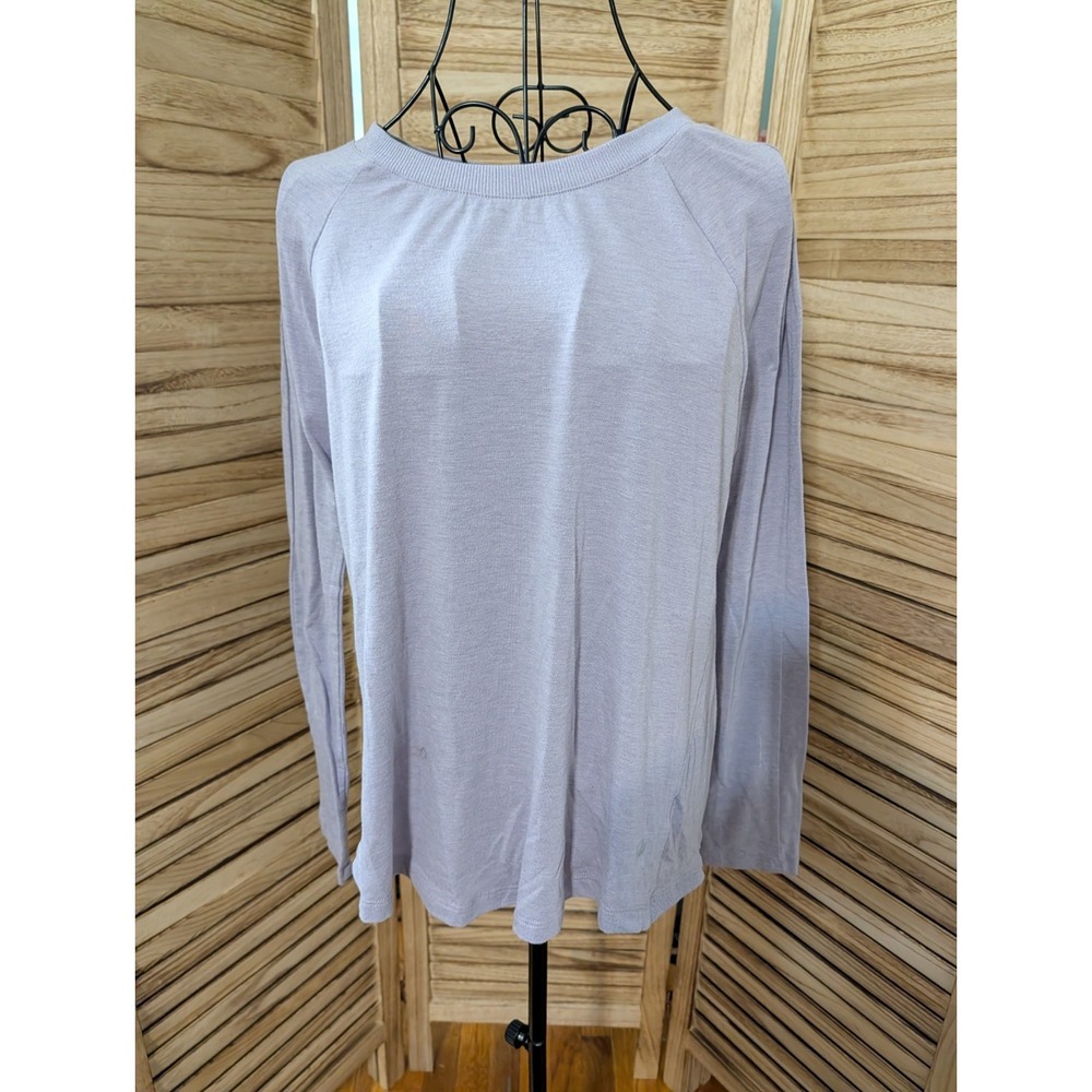 Apana Long Sleeve Top Women Medium Athleisure Purple Relaxed Activewear
